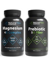 Natural Flow 4X Magnesium Complex & Prebiotic Fiber Supplement 5-in-1 Capsules Bundle