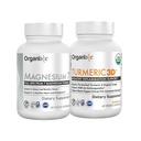 Organixx Magnesium 7 & Turmeric 3D Bundle, 7 Type Chelated Magnesium Complex plus Organic Turmeric Curcumin with Ginger & Ashwagandha, Supports Sleep, Joint & Immune Health, Vegan, Non-GMO, 60 Caps Ea