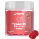 Droppels Vitamin D3 Gummies 2000 IU – Extra Strength, Vegetarian, Pectin Plant-Based Vitamin D Gummies for Bone Health Support – Juicy Strawberry Flavor, 60 Count (1-Month Supply)