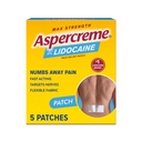 Aspercreme Max Strength Lidocaine Pain Relief Patch (5 Count) for Back Pain, Odor Free Pain Patches