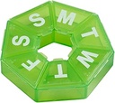 EZY DOSE Wekelijkse Pillen Organisator, Medicine Box, en Vitamine Planner, Travel Pill Planner, Portable Storage, 7-sided, Green, BPA Gratis