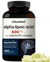 NatureBell Alpha Lipoic Acid Complex, 600mg, 300 Capsules | 4-in-1 Myelinctin Formula with R-ALA, S-ALA, Thiamine & Benfotiamine | High Absorption & Antioxidant Support | Non-GMO, Gluten-Free
