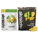 Skratch Labs Hydration Bundle | Lemon Lime Sports Hydration and High Carb Drink Mix | Electrolyte Replacement Powder | Keto Friendly, Non-GMO