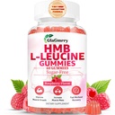 HMB and Leucine Gummies, HMB & Leucine Amino Acid for Muscle Growth, Muscle Relief, HMB Supplements for Men & Women, Vegan, Non-GMO, Raspberry Flavor, 60 Count