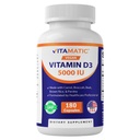 Vitamatic Vegan Vitamin D3 5000 IU | Plant Based Vitamin D from Lichen | Made with Carrot, Beet, Broccoli, Brown Rice & Parsley | 180 Capsules | Non-GMO, Gluten-Free | Made in USA