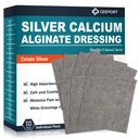 Ag Silver Calcium Alginate Wound Dressing Pads 3' x 3' (Pack of 10), Zacht Zeer Absorberende Silver Wound Dressing, Niet-Adhesive Dressing voor Wound Care, Painless Removal Gauze Pads voor Wounds