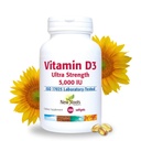 NEW ROOTS HERBAL Vitamin D3 Supplement 5000 IU with Vitamin E | Ultra Strength Vitamin D extracted from Sun Flower (180 Softgels), Non-GMO, Effective Immune Support, GMP Certified