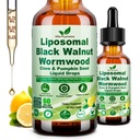 Wormwood Black Walnut Clove Cleanse Drops for Human, 15-in-1 Triple-Action Gut Detox & Digestive Wellness Organic Liquid Tincture w. Soursop PAU DArco Oil of Oregano, Elimination Detox Cleanse