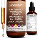 Wormwood Black Walnut Clove Cleanse for Humans Tincture – Gut Health Supplement with Oregano, Garlic & Berberine, High-Potency Liposomal Absorption (Alcohol-Free), Non-GMO & Vegan,4 fl.oz. (120mL)