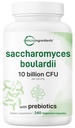 Micro Ingredients Saccharomyces Boulardii Probiotics 10 Billion CFU with Prebiotics, 240 Vegetarian Capsules | 2-in-1 Probiotic & Prebiotic Blend | Added Inulin from Chicory Root | Non-GMO