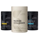 Sports Research® Multivitamin Pack for Bone & Joint Health Support with Hydrolyzed Marine Collagen Peptides Powder, Alaskan Omega-3 Fish Oil 1250mg, and Vitamin D3 5000iu + K2 100mcg