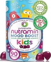 NUTRAMIN Kids Mood Boost Vegan Vitamin Gummy: Calming Magnesium Citrate Supplement voor kinderen met Ashwagandha & Vitamin B Complex te ontspannen & Focus - Sugar-Free, Allergie-Safe, Non-GMO 90 ct