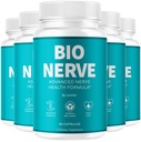(5 Pack) Bio Nerve - Official Bio Nerve Supplement Capsules Advanced Nerve Health Formula, BioNerve Premium Formula All Natural Support Reviews for Overal Health & Wellness, 300 Capsules for 5 Months
