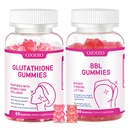 Booty Hip Shape Support & Glutathione Marine Collagen Gummies Bundle, Women Wellness Skin Brightening Anti Aging Gummies- 120 Chewable Candies