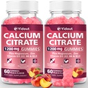 Calcium Citrate Gummies 1200mg for Maintain Bone/Dental Health, Supports Muscle & Immune，Ultimate Absorption Calcium Supplement for Adults，Peach Flavor (60 Count（Pack of 2）)