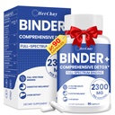 2300 MG Detox Binder Supplement – All-in-1 Detox Binder, Activated Charcoal, Zeolite, Bentonite Clay – Liver & Gut Detox Cleanse, Toxin Flush, Digestive, Max Absorption, 90 Vegan Capsules