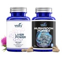 Liver Power Detox, Support and Cleanse with Milk Thistle, Zinc, Beetroot & Mushroom Power W/Cordyceps, Reishi, Lions Mane and Shiitake- 2 * 60 Capsules