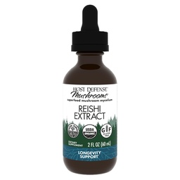 Host Defense Reishi Extract - Heart & Immune Health Support Supplement - Mushroom Supplement to Support Energy & Vitality - Reishi Supplement to Aid All Well-Being - 2 fl oz (60 Servings)