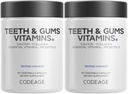 Codeage Teeth & Gums Vitamins + Oral Probiotics Supplement for Mouth - Whole Food Calcium, Collagen, Potassium, Vitamin C, D3, K2, Zinc – Oral Care & Dental Multivitamin Supplements - 2 Pack