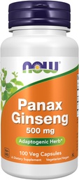 NOW Foods Supplementen, Panax Ginseng (Root) 500 mg, Adaptogeen Herb*, 100 Veg Capsules