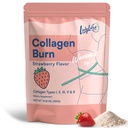 LivLyLuxe Collagen Burn Powder for Women – Appetite Suppressant for Weight Loss, Metabolism Booster & Belly Fat Support, with Multi Collagen Peptides and Probiotics – Strawberry Flavor, 30 Servings