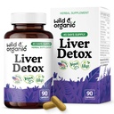 Wild & Organic Liver Detox Cleanse Capsules - Milk Thistle Silymarin, Dandelion Root Liver Support Formula - Milk Thistle Supplement - 90 Vegan Capsules - 45-Day Supply - No Fillers, Non-GMO