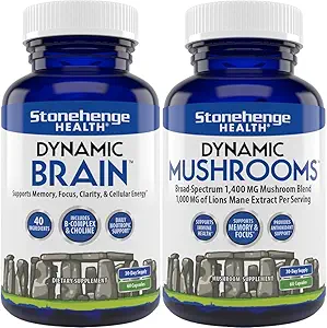 Stonehenge Health Dynamic Brain, Dynamic Paddestoelen: Nootropics for Memory, Focus, Clarity Support