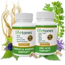 Lifetones Uric Acid Support + Energy & Adrenal Support Bundle - Capsules for Natural Joint Health & Energy Boost