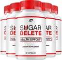 Sugar Delete Capsules – SugarDelete Sugar Optimizer Advanced Supplement, All Natural Formula to Maintain Healthy Levels, Maximum Strength, Sugar Delete Reviews (5 Pack - 300 Capsules)