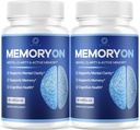(2 Pack) MemoryOn - MemoryOn Capsules Brain Advanced Formula Support Daily Pills Memory All Natural Ingredients Maximum Strength, Vitamins for Health and General Wellness, 120 Capsules for 2 Months