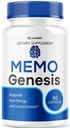 Memo Genesis Capsules - Original MemoGenesis Brain Health Daily Support Pills Natural Advanced Formula Cognitive Health & Function to Help Maintain Clarity Focus, 60 Capsules for 1 Month
