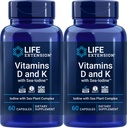 Life Extension Vitamins D and K with Sea-Iodine 60 Capsules (2pack)