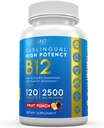 Energy Boosting Vitamin B12 Sublingual | Quick Dissolve Vegan B-12 with Methylcobalamin for Metabolic & Brain Support, 120 Fruit Punch Tablets