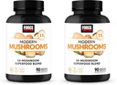 Force Factor Modern Mushrooms Capsules, Mushroom Supplement with Lions Mane, Turkey Tail, & Cordyceps to Support Energy, Focus, Immunity, & Digestion, 90 Vegetable Capsules,(Pack of 2)