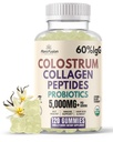 Colostrum Gummies I Collagen Peptides I Probiotics 5000+ mg w/ 60% IgG I Immunity Support & Gut Health - Liposmal Technology - U.S. Sourced Superfood - Grass-Fed Bovine - 120 gummies (Vanilla Flavor)