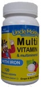 Uncle Moishy Chewable Multivitamin Mineral with Iron - 120 Chewable Tablets