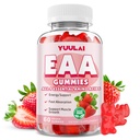 EAA Gummies Essential Amino Acids - All 9 Essential Aminos (EAA) and All Branched-Chain Aminos (BCAAs) for Muscle Recovery, Energy Support, Strawberry Flavor, 60 Count