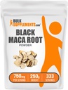 BulkSupplements.com Black Maca Powder - Black Maca Root Supplement, kruidensupplement voor mannen en vrouwen - Veganistisch, Glutenvrij, 750mg per portie, 250g (8.8 oz) (pakket van 1)