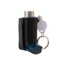 Asthma Inhaler Holder – Lightweight PU Leather Inhaler Case Keychain, Durable & Portable Asthma Keychain Holder for Adults & Kids (Inhaler Not Included) (Black)