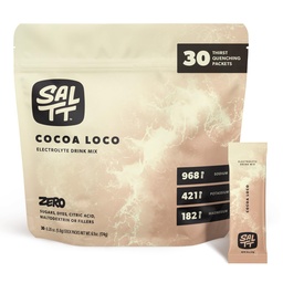 SALTT Electrolytes Poeder Gearomatiseerde Drank Mix - Cocoa Loco - 30 Hydration Packets - Magnesium, Kalium, Natrium, Trace Minerals - Zero Sugar & Gluten Free - Reizen Essentials