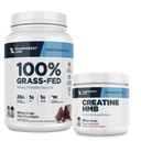 Transparent Labs Grass-Fed Whey Protein Isolate (30 Servings, Milk Chocolate) & Creatine HMB (30 Servings, Tropical Punch)