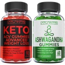 Keto ACV Gummies Advanced Weight Loss 90 Gummies + Ashwagandha 60 Gummies
