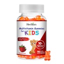 HERBION Naturals Multivitamin Gummies for Kids, Immune Support with Vitamin C, D3, B12, A, E & Zinc, Strawberry Flavor, Gluten Free, Vegan, Chewable Gummies for Vitality & Immunity, 90 CT, Pack of 1