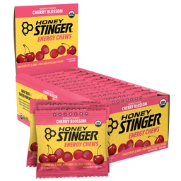 Honey Stinger Biologische Cherry Blossom Energie Kauw, Glutenvrij & Cafeïnevrij, voor oefeningen, hardlopen en prestaties, Sport Voeding voor thuis & Gym, Pre en Mid workout, 12 Pack, 21,6 Ounce