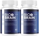 (2 Pack) Bio Brain Capsules - Official BioBrain Supplement Pills Daily Support Brain & Memory Focus All Natural Advanced Premium Formula for Overall Health & Wellness, 120 Capsules for 2 Months
