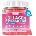 Sugar Free Collagen Gummies for Women & Men with Hydrolyzed Collagen Peptides, Biotin & Vitamin C, Multi Collagen Types I II III V X for Skin Hair Nails Digestive & Immune Health, 90 Count
