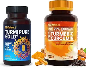 BioEmblem Kurkuma Supplement met BioPerine Kurkuma Curcumine met Klinisch Studie TurmiPure