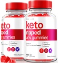 (Pack of 2 Keto Ripped ACV Gummies, Advanced Weight Loss Support 1000mg, All Natural Apple Cider Vinegar with Mineral, Keto+ACV Reviews (120 Gummies)