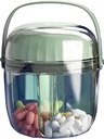 MURRI&MURRDI Pill Organizer met 4 afdelingen, Travel Pill Box kleine draagbare medicijnfles, anti-mengen en brede opening, Compacte pil container houder voor vitamine Vish Oil Medication (F groen)