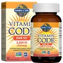 Garden of Life Vitamin D3 5000 IU, Raw Whole Food Supplements with Chlorella, Fruit, Veggies & Probiotics for Bone & Immune Health, 60 Vegetarian Capsules (Pack of 6)